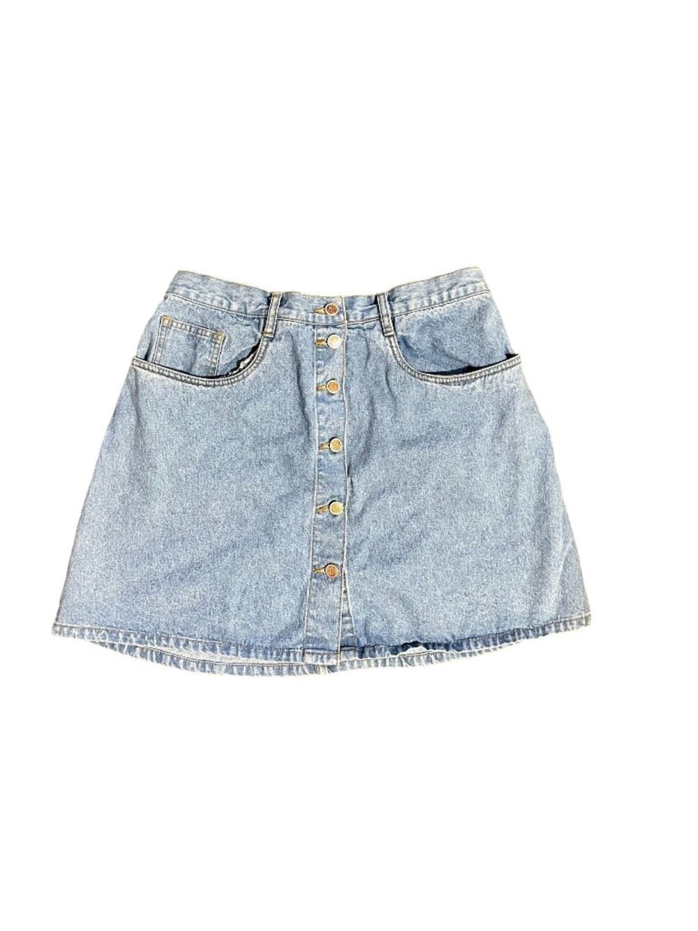 Vintage Bill Blass Button Up Denim Skirt 14 Blue Jean 80s 90s